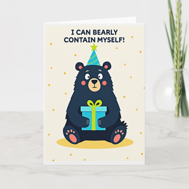 Illustrated Bear Birthday Card (Front)