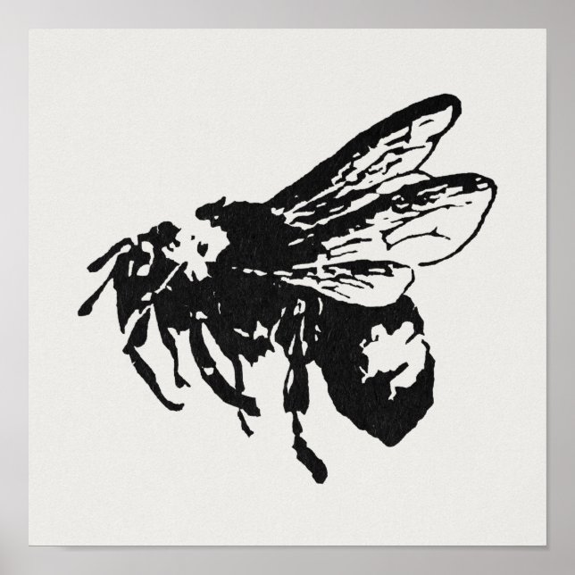Illustrated Bee Art Poster (Front)
