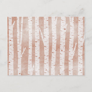 Illustrated Birch Trees Postcard