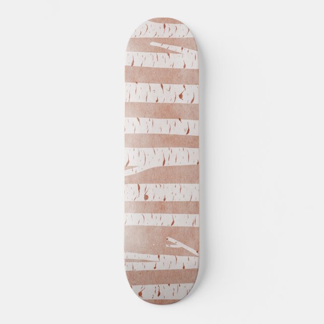 Illustrated Birch Trees Skateboard (Front)