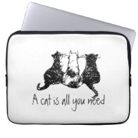 Illustrated Black cats A cat is all you need