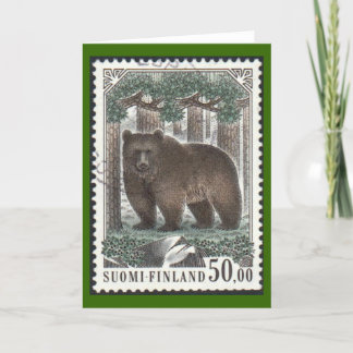 Illustrated Brown Bear Card