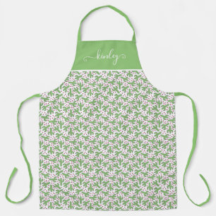 Illustrated Cactus & Pink Flowers Pattern Apron