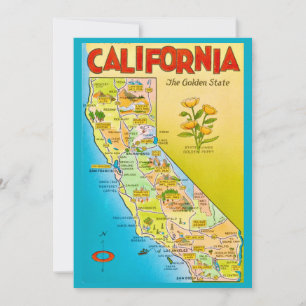 Illustrated California State 5x7 Big Postcard