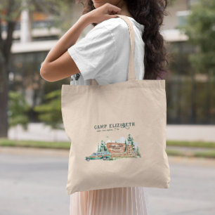 Illustrated Camping Bachelorette Bridesmaid Tote Bag