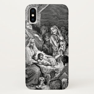 Illustrated Christmas Nativity Scene iPhone X Case