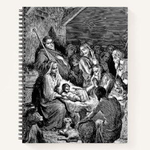 Illustrated Christmas Nativity Scene Notebook