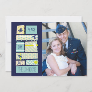 Illustrated Christmas Presents Holiday Photo Card