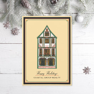 Illustrated Christmas Timber Frame Non Photo Holiday Card