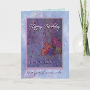 illustrated congrats to mom to be birthday card