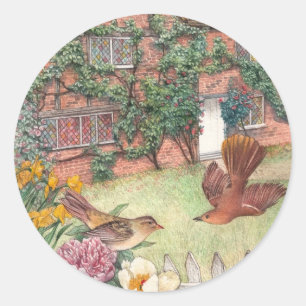 Illustrated cotswolds cottage garden label