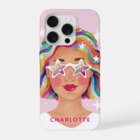 Illustrated Cute Woman Girl Rainbow Personalised