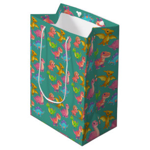 Illustrated Dinosaurs Medium Gift Bag