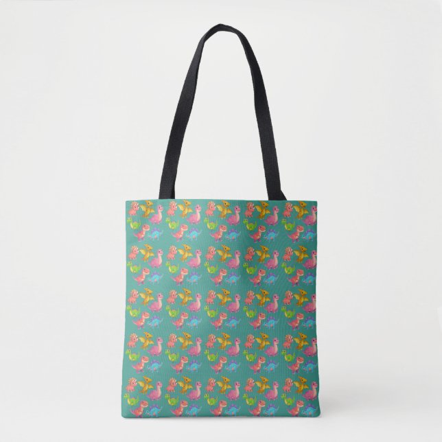 Illustrated Dinosaurs Tote Bag (Front)