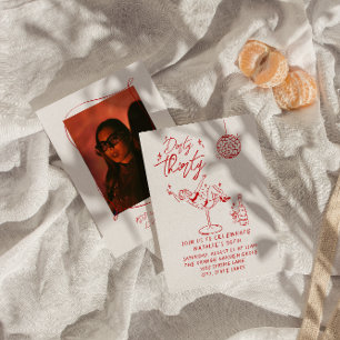 Illustrated Dirty Thirty 30th Photo Birthday Party Invitation