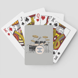Illustrated Drum Set Playing Cards