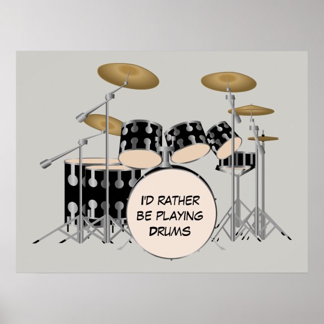 Illustrated Drum Set Poster (Front)