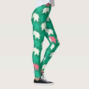 Illustrated elephants leggings