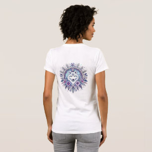 Illustrated face of a white wolf T-Shirt