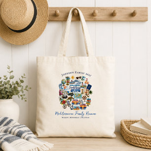 Illustrated Family Reunion Cruise Tote Bag