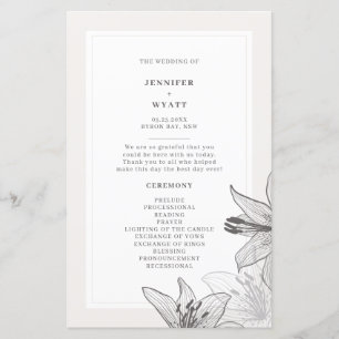 Illustrated Floral Lilies Wedding Programs