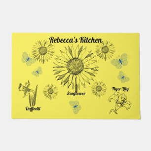 Illustrated Flowers Doormat