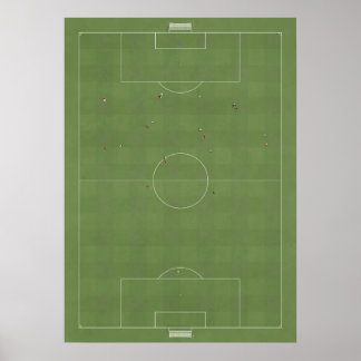 Illustrated Football Pitch from above Poster