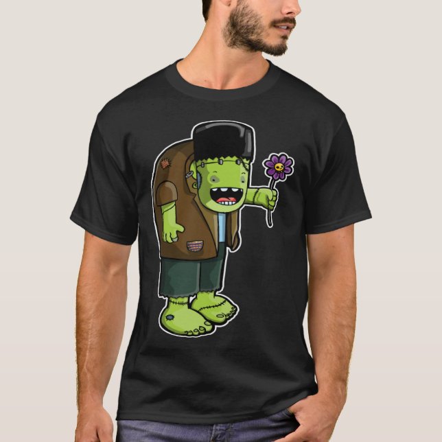 Illustrated Frankenstein Original Character Graphi T-Shirt (Front)