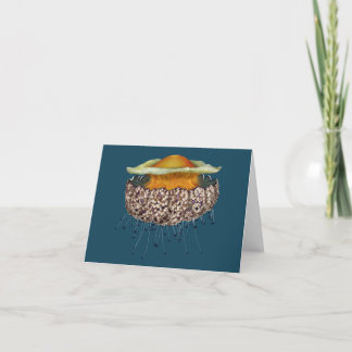 Illustrated Fried Egg Jellyfish Thank You Card