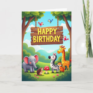 Illustrated Friends Birthday Card