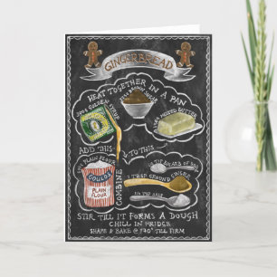 Illustrated Gingerbread Recipe Holiday Card