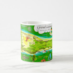 Illustrated Grand Cayman Map Coffee Mug