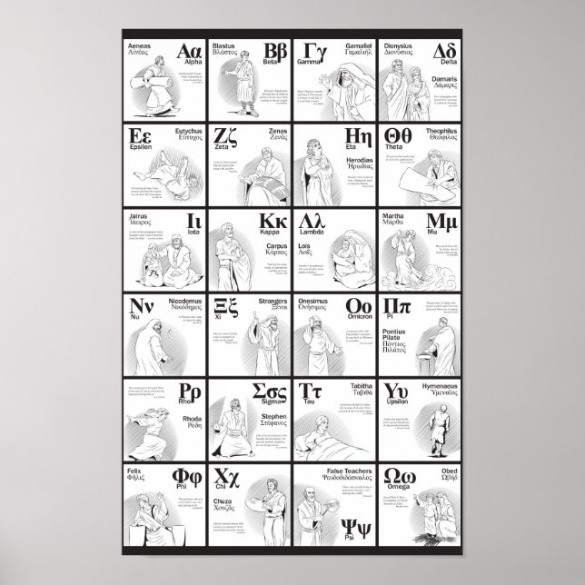 Illustrated Greek Alphabet Poster (Front)
