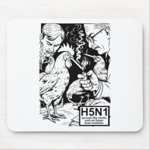 Illustrated H5n1 Spreads Like Smoke Airborne Virus Mouse Pad