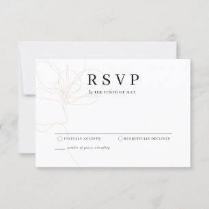 Illustrated hand drawn flower RSVP card