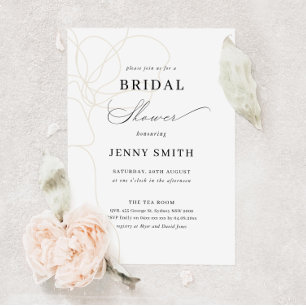 Illustrated handdrawn flower bridal shower invitation