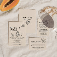 Illustrated Handwritten Cake Quirky Suite Wedding