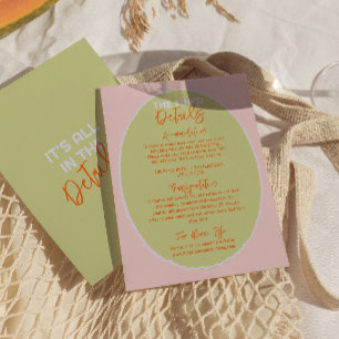 Illustrated Handwritten Quirky Fun Wedding Details Enclosure Card