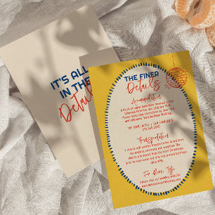 Illustrated Handwritten Quirky Fun Wedding Details Enclosure Card