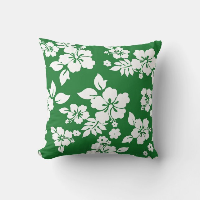 illustrated Hibiscus Flowers Cushion (Front)