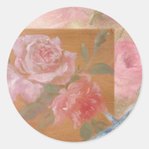 illustrated hummingbird-roses custom sticker