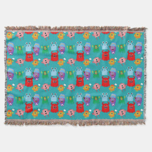 Illustrated Kid's Monster Throw Blanket