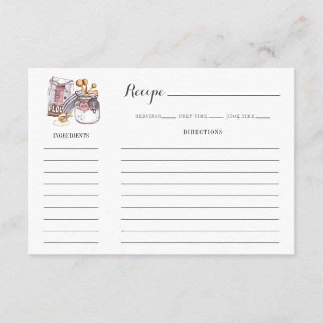 Illustrated Kitchen Recipe Card Template (Front)