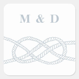 Illustrated Knot Envelope Seal Sticker - Blue