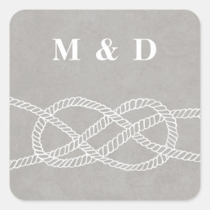 Illustrated Knot Envelope Seal Sticker - Grey