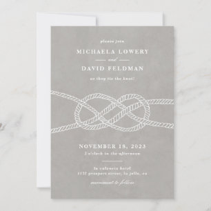 Illustrated Knot Wedding Invitation - Grey