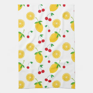 Illustrated Lemons design   Tea Towel