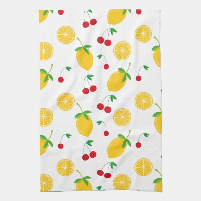 Illustrated Lemons design   Tea Towel (Vertical)