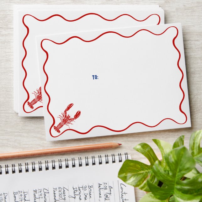 Illustrated Lobster Graphic Envelope (Stacked)