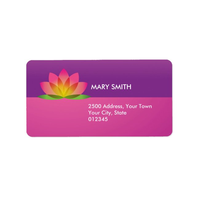 Illustrated Lotus Flower Large Address label (Front)